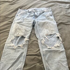 American Eagle super high rise ankle straight